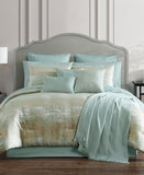 Hallmart Vida 11 Piece Comforter Set 90559 Blue Green Lurex Queen
