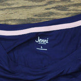 Jenni Women's Short-Sleeve Pajama Shirt Top 100173187MS Sapphire Blue L