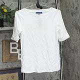 Karen Scott Elbow Cuff Boat Neck T-Shirt 100108487PT Bright White PS