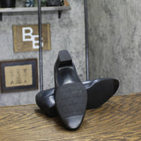 Easy Street Womens Block Heel Faux Leather Pumps PRIM Navy Blue 7M