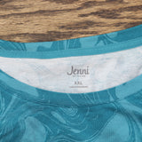 Jenni Womens Short Sleeve Pajama Shirt Top 100173182MS Tonal Marble Blue 2XL