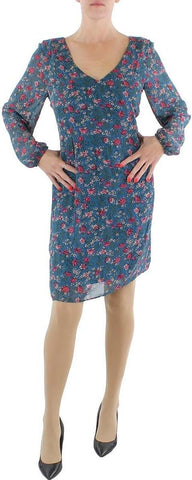 Inc Womens Floral Mini Shift Dress Green M 10855977