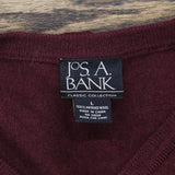 Jos A. Bank Mens V-Neck Wool Sleeveless Sweater Vest 167041181d1387 Maroon Red L