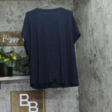 Tommy Hilfiger Short Sleeve Knit Notch-Neck Top W4AH0545 Sky Captain Blue 3X