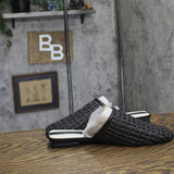 Franco Sarto Toba Mule Slip On Square Toe J8092S1 Black Woven 9M
