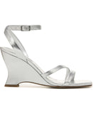 Franco Sarto Womens Franca Sandals Shoes I1117S2 Silver Faux Leather Gray 8M