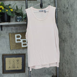 Lisa Rinna Collection Womens Sleeveless Knit A-Line Shirt Top Light Pink XL