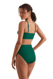 Mimi Flamingo Lido Rib Blake Midkini Tankini Top 900050604 Emerald Green 12