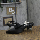 A New Day Womens Simone Rhinestone Ball Heels Disco Slingback Satin Black 9M