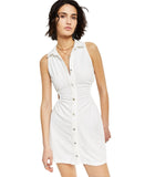 NIA Womens Courtside Cut-Out Dress Mini Button ND843 White M
