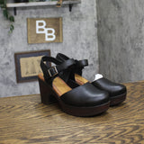 B.O.C. Womens Natasha Mary Jane Block Heel Clogs BC0008009 Black / Brown 6M