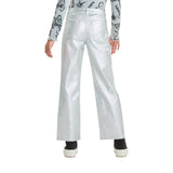 Art Class Girls High-Rise Baggy Metallic Wide Leg Denim Pant Silver Gray 14