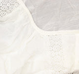 BCX Juniors Lace-Trim Tie-Hem Peasant Top 1080F2K White L