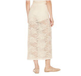 Wild Fable Womens Mid-Rise Sequin Lace Midi Skirt Champagne Off White XS