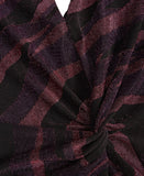 Siena Womens Metallic Side-Twist Long Sleeve Dress SATN1869 Purple Multi 6