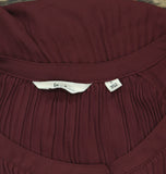 Me By Jennie Garth Womens Alberta Pleated Blouse Shirt Top Blackberry Red L