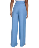 Calvin Klein Womens Linen-Blend Wide-Leg Pants S43PA994 Bayour Blue 16