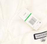 Sam & Jess Womens Woven Petite Puff-Sleeve Top New Ivory Off White PL