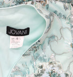 Jovani  Womens Embellished V Neck 3/4 Open Sleeve Formal Dress Gown Mint Green 6