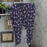 Torrid Womens Plus Size Ruched Leg Elastic Waist Pants Blue Multi 4