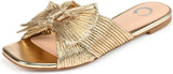 Journee Collection Serlina Foam Slide Low Block Heel Sandals Gold Yellow 8M