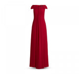 Lauren Ralph Lauren Womens Off-the-Shoulder Chiffon Gown 253882146001 Red 8