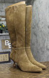 COACH Raquel Sue Suede Heeled Knee-High Boots CW984 Cedar Brown 10B