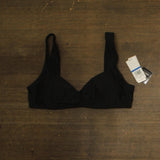 Salt + Cove Juniors Center-Ruched V-Neck Bikini Top SC251007BT Black XL