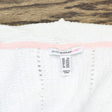 Isaac Mizrahi Live! 3/4-Sleeve Mix Stitch Open Front Cardigan Bright White 2X
