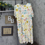 White Mark Womens Knit Crochet Trim Midi Dress Cream Floral Off White 2XL