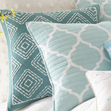Levtex Home Del Ray Crewel Stitch Square Decorative Pillow Teal / Brown 20"