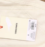 Woolrich X TGT Womens Mid-Rise Barrel Leg Cargo Denim Pants Cream Off White 0