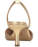 INC International Concepts Gelsey Slingback Kitten-Heel Pumps Gold Crystal 5M