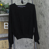 Black Tape Womens Textured Knit Stretchy Raglan-Sleeve Sweater 1927002 M Black S