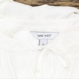 Nine West Womens Tie Front Flowy Blouse Shirt Top 165f84f1a997cf White S