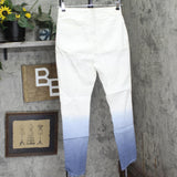 DG2 by Diane Gilman Pull On Faux Button Jeans Ombre Chambray Blue S Tall