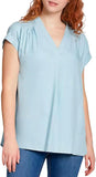 Nine West Women's Lightweight Relaxed Fit Woven Popover V-Neck Top 49009932