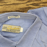 Uomo Couture Mens Vintage Button Up Dress Shirt Light Blue 171/2 34/35