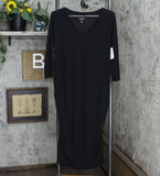Isabel Maternity 3/4 Sleeve Ribbed T-Shirt Dress 00559309 Black XS