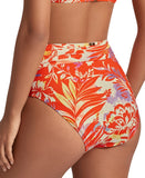 Lauren Ralph Lauren Womens Semi-Shirred-Waistband Bikini Bottoms Multi Orange 10