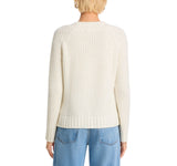 C By Private Label Waffle Knit Sweater Button Shoulder Ivory Off White XL