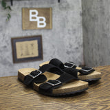 Goodfellow & Co Saul Suede Two Band Sandals 94809737 Black 9