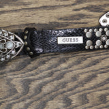 Guess Womens Vintage Studded Ornated Heavyweight Belt Black Multi L