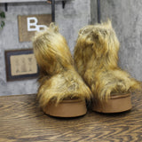 A New Day Womens Terra Boots Faux Fur Fuzzy 94715796 Brown 8M