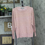 Berkley Jensen Womens Pearl Embellished Lightweight Pullover Sweater Pink 2XL