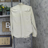 DKNY Womens Long Sleeve Point Collar Pocket Shirt UG4TT666 Trench Brown XS