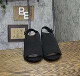 Style & Co. Peyyton Slingback Knit Dress Block Heel Shooties Black Beauty 7M