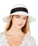 Scala Womens Paper Braid Hat with Dimensional Brim LP149 White