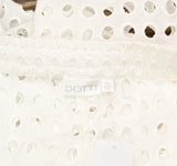 Dotti Womens Cotton Openwork Dot Drawstring-Waist Pants 85289 White XL