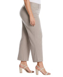 Rafaella Plus Size Curvy Fit Bootcut Pants with Pockets Summer Straw Brown 16